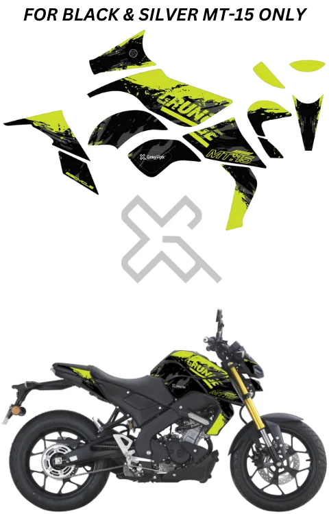 Grunge Edition Full Body Sticker Compatible with MT 15 | Printed In Premium Matte Vinyl With FPF(Fade Protection Film), Water Proof, Precut Sticker, Pack Of 1 Compatible with Both Side